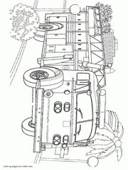Airport fire truck coloring page || COLORING-PAGES-PRINTABLE.COM