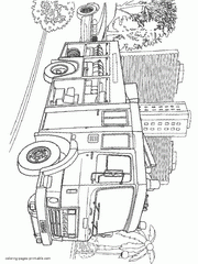 USA fire truck pictures for coloring. DODGE