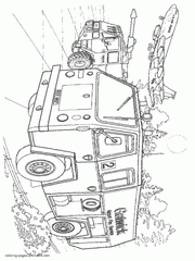 Fire truck IVECO. Coloring sheet for kids