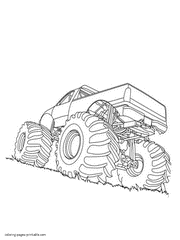 Trucks with big wheels coloring pages for boys
