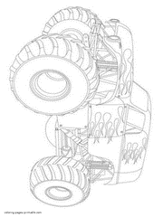 Hot wheel coloring pages for kids. Monster truck