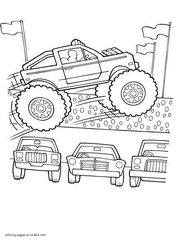 Monster truck printable coloring pages to download
