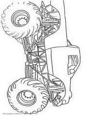 Big foot monster trucks coloring pages for children