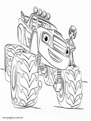 Free coloring pages for boys. Truck big monster