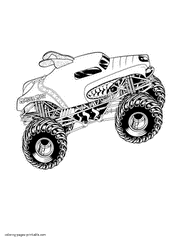 Printable monster truck coloring pages. Download it free