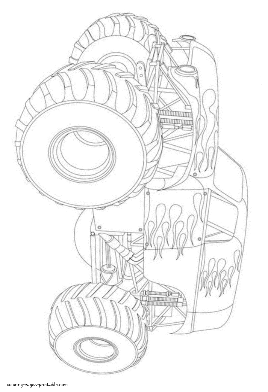 Hot wheel coloring pages for kids. Monster truck