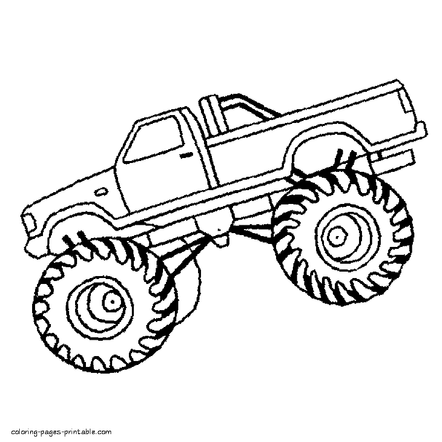 Monster truck free coloring page