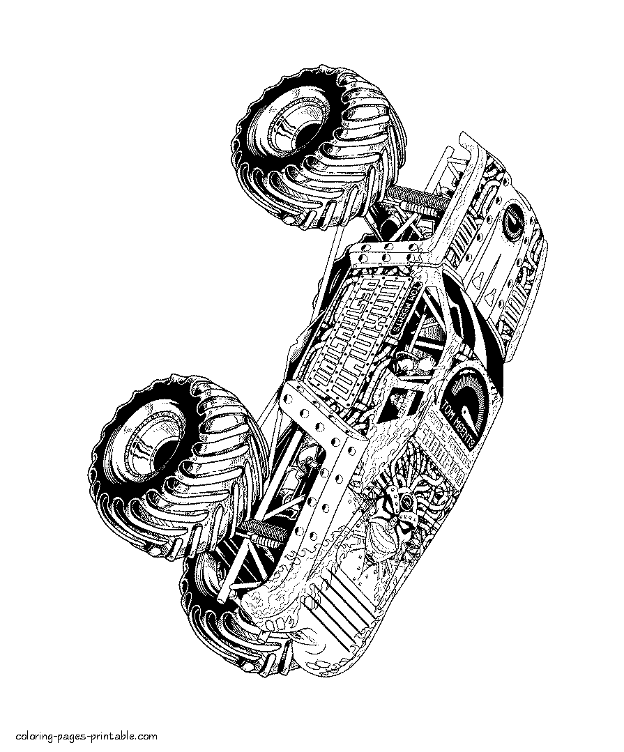 Free monster truck coloring pages to print. Cars images