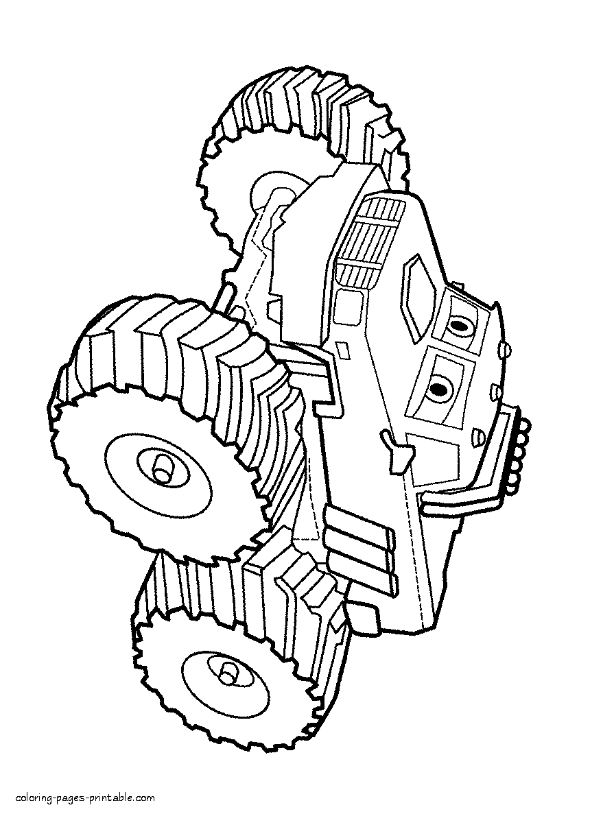 Monster cars coloring pages for kids