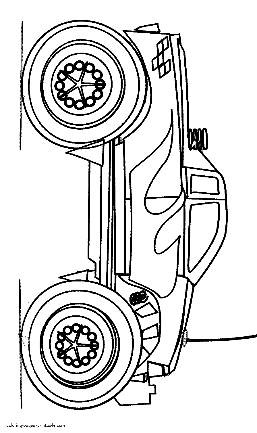 Simple monster truck coloring page for kid boys