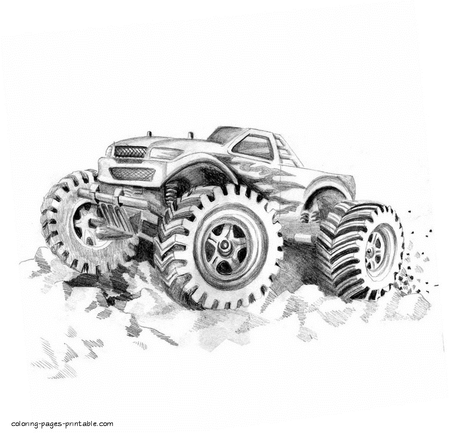 monster truck coloring pages printable free  coloring