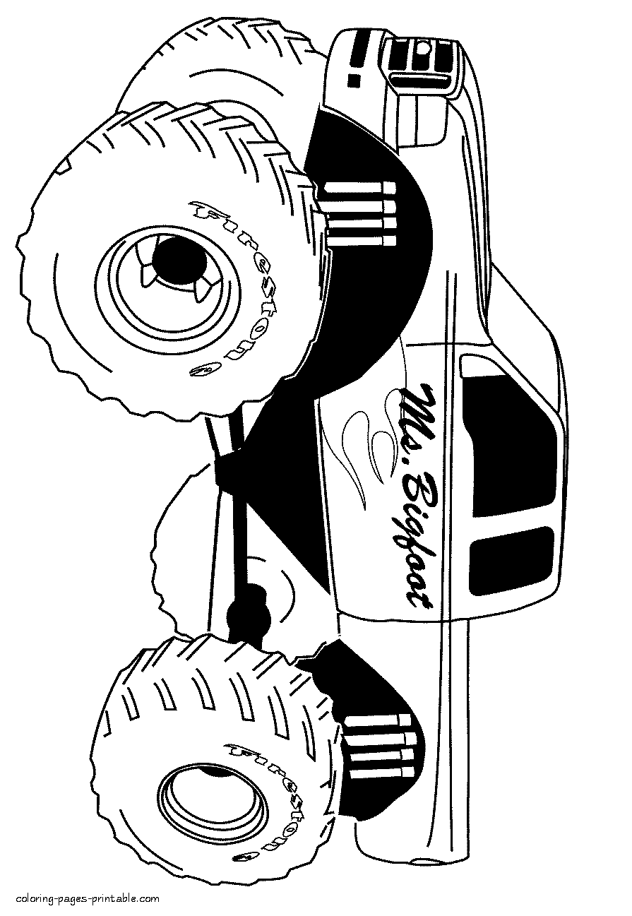 Bigfoot truck coloring pages for free