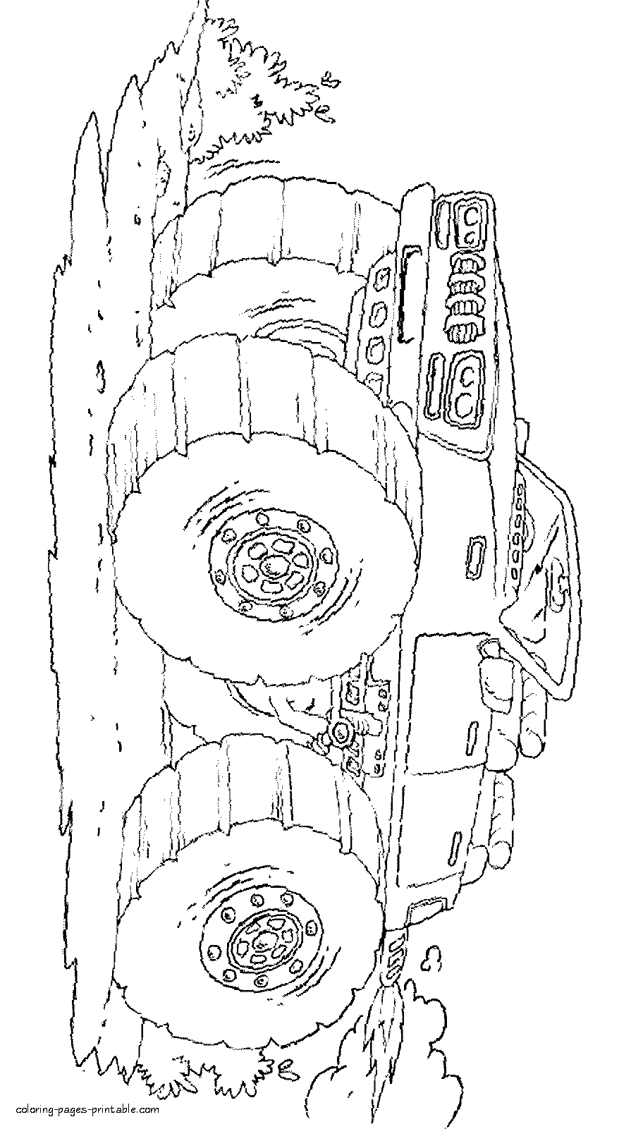Car coloring page. Monster racing