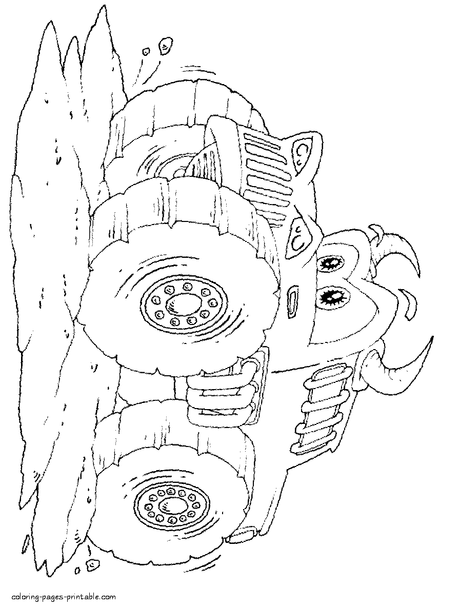 Monster truck coloring pictures for kids