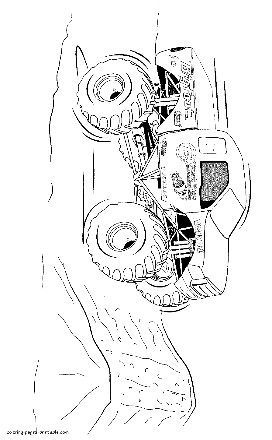 Monster truck coloring pages to print. Easy, fast and free