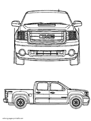 GMC Pickup truck coloring pages printable
