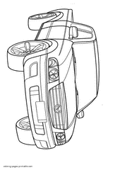 Pickup truck. Boys coloring pages for print