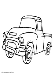 Old pickup truck coloring pages for preschool