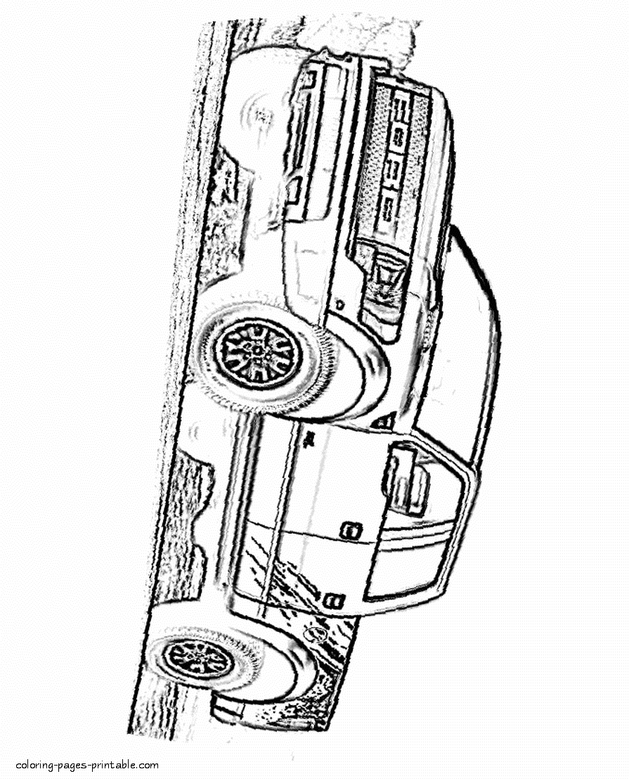 Coloring pages of pickup cars for kids