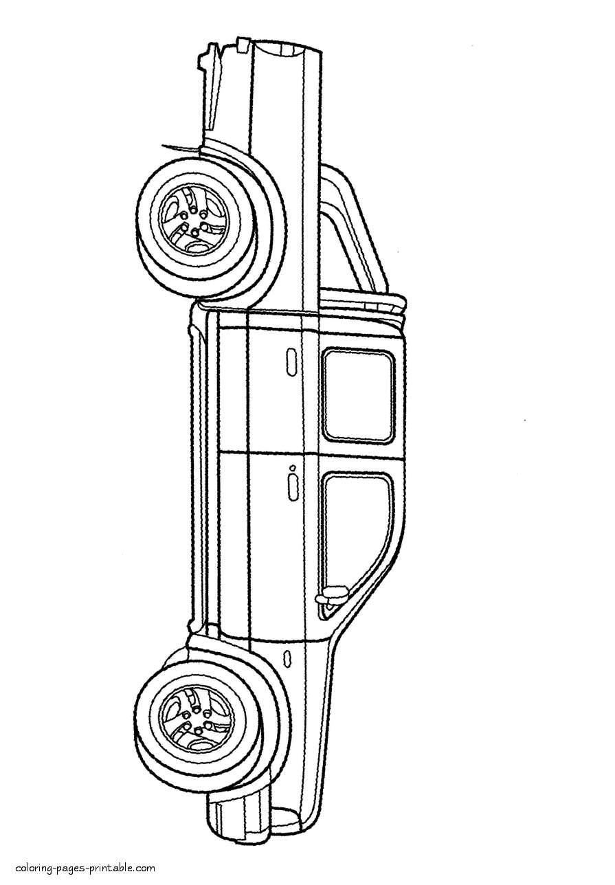 Free pickup truck printable coloring pages
