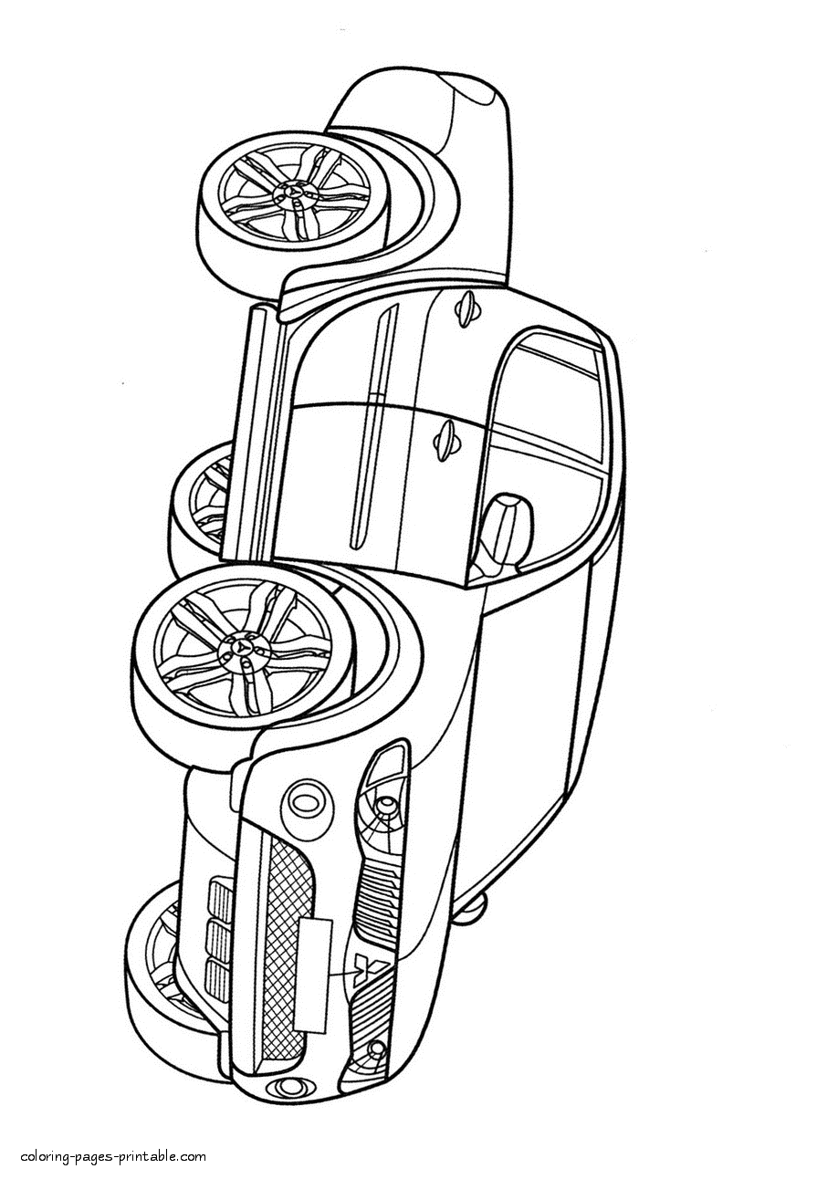 Pickup truck colouring pages for children