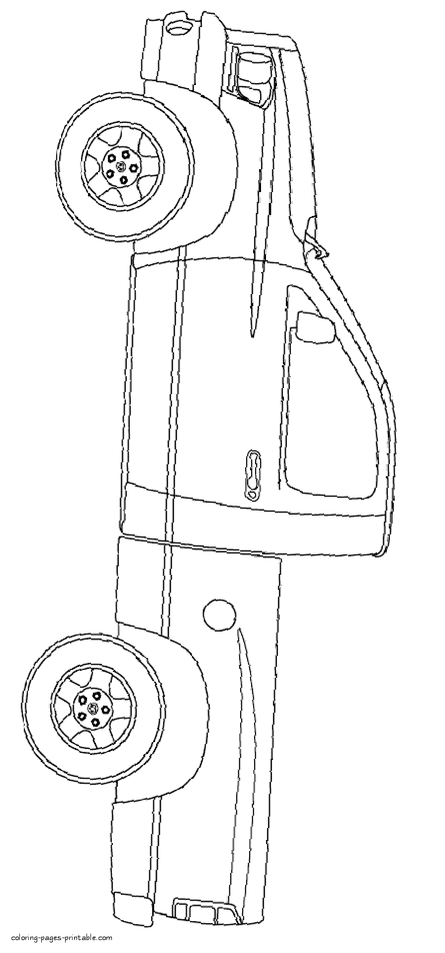 Pickup truck. For boys coloring pages to print