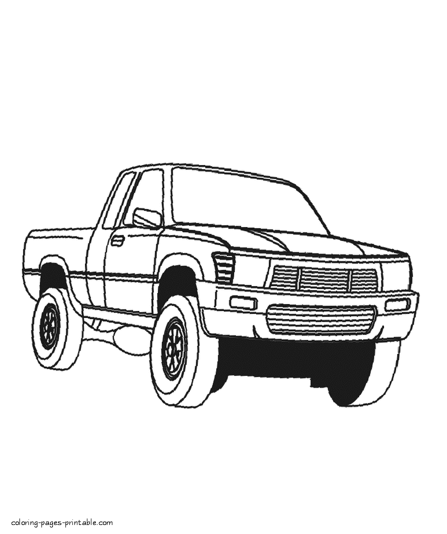 Pickup truck free coloring pages for kids