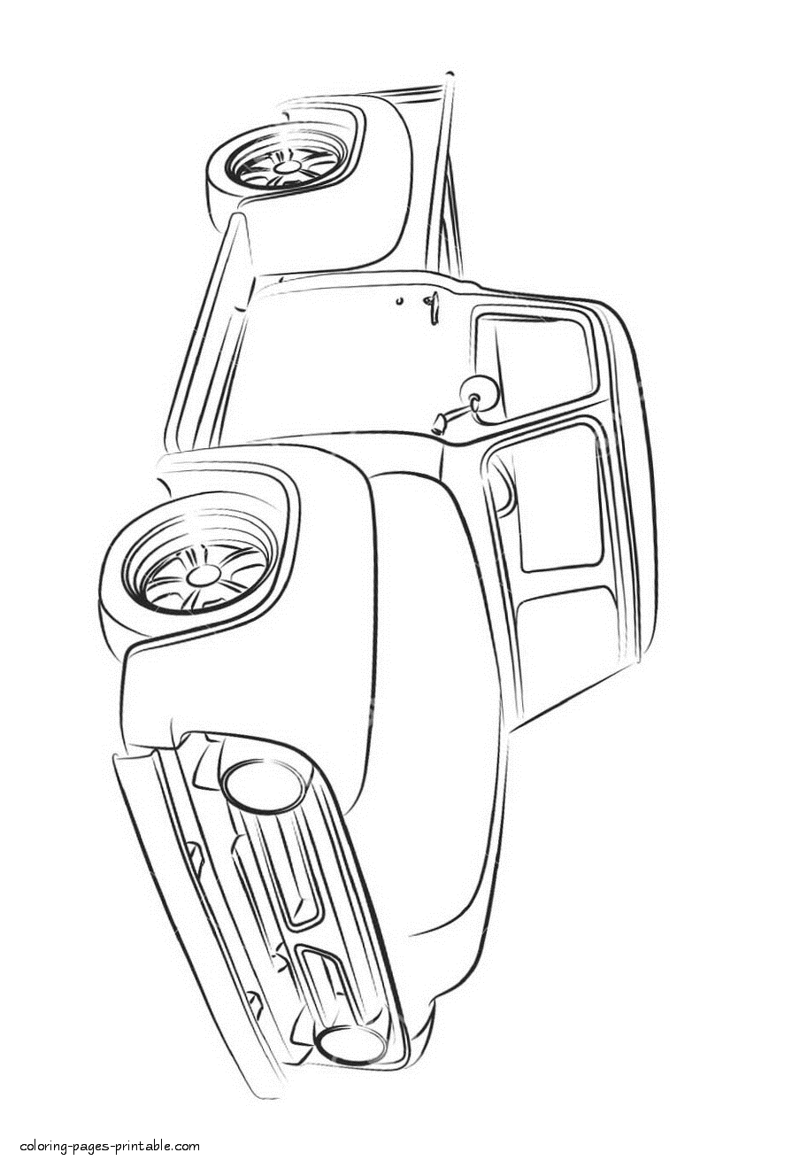 Retro cars. Pickup truck coloring page