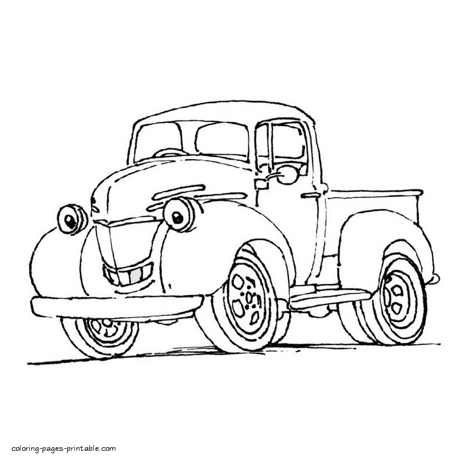 Pickup truck coloring printables to color