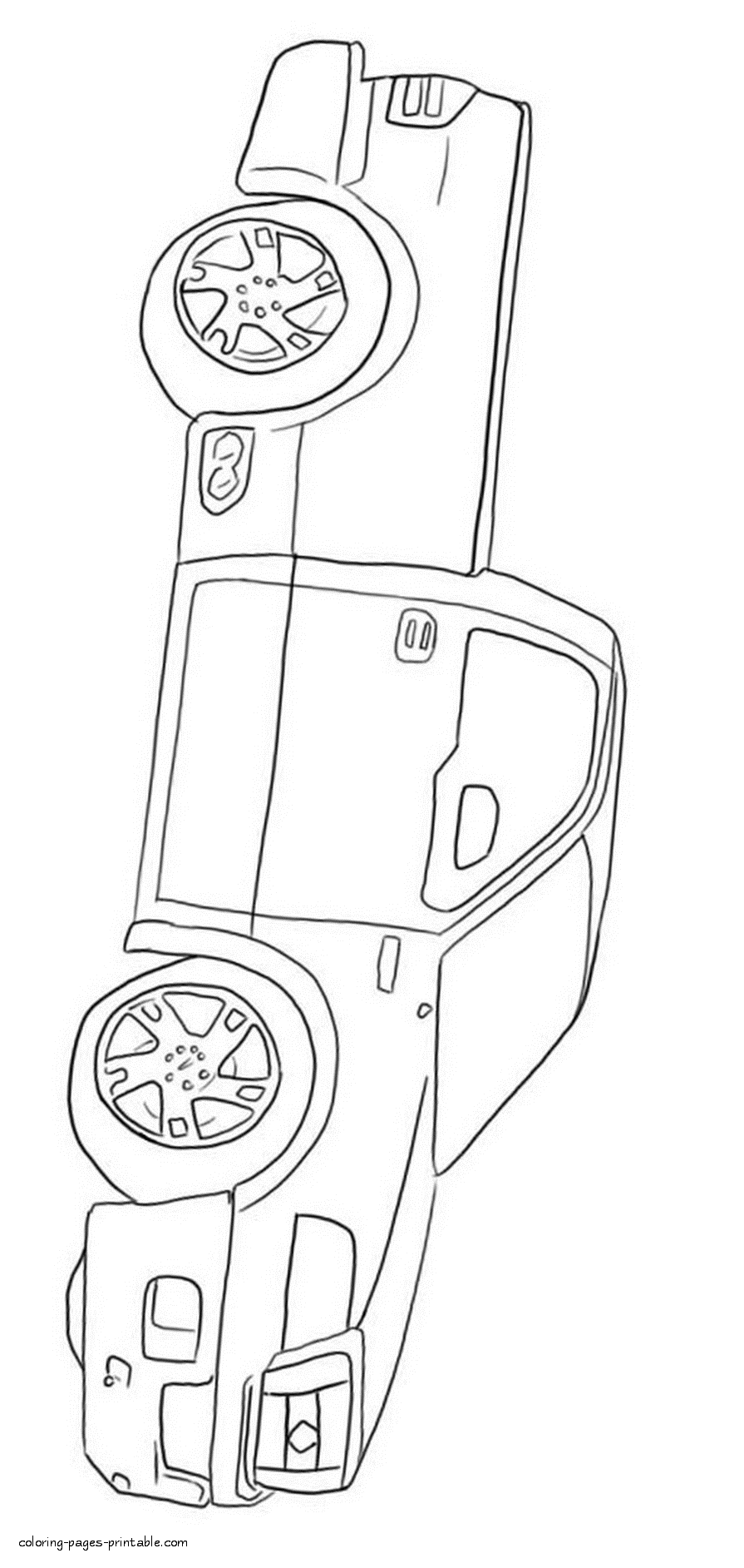 Colouring sheet of a pickup truck for free