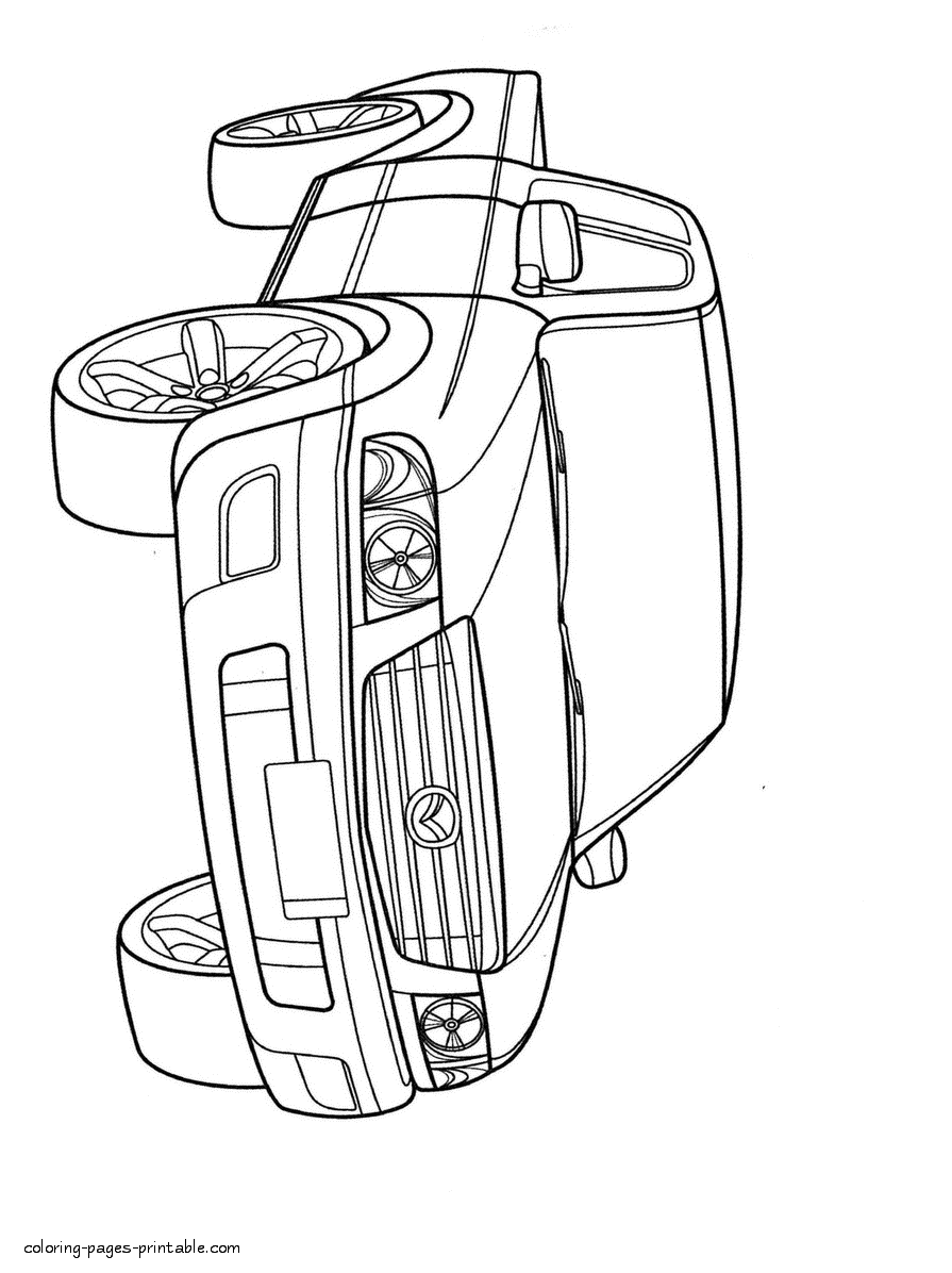 Pickup truck. Boys coloring pages for print
