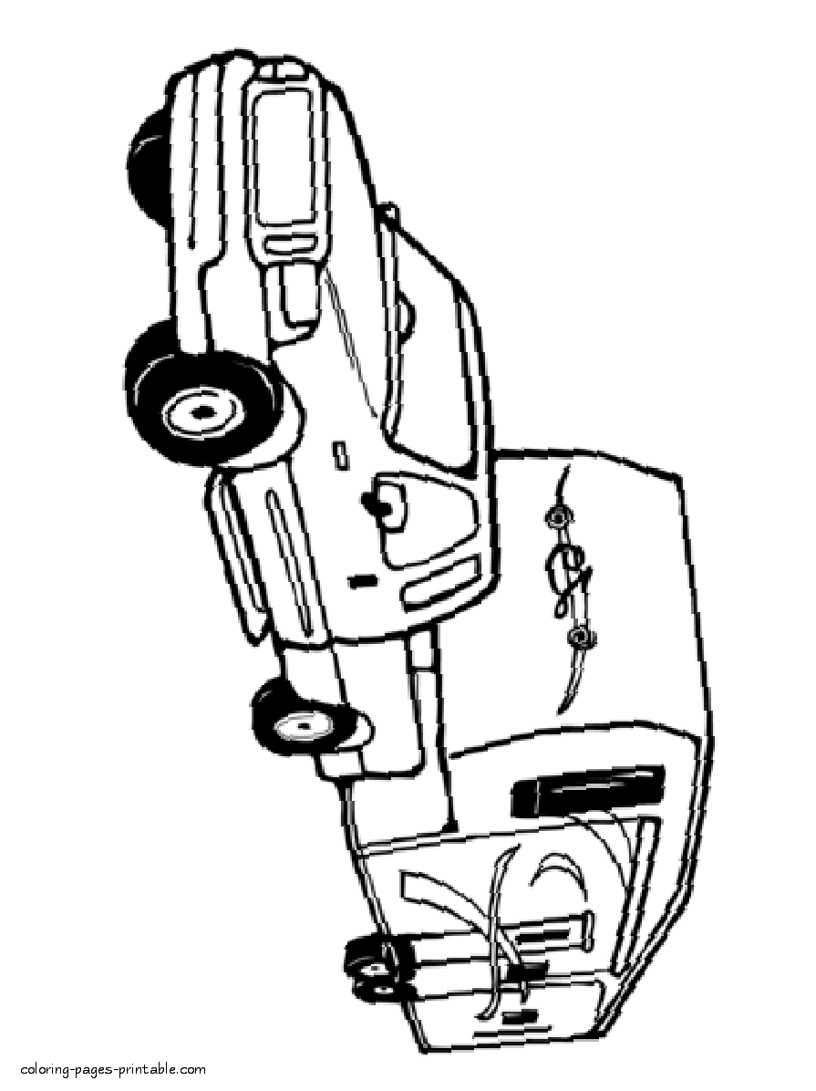 Pickup With Trailer Car Coloring Page COLORING PAGES PRINTABLE COM