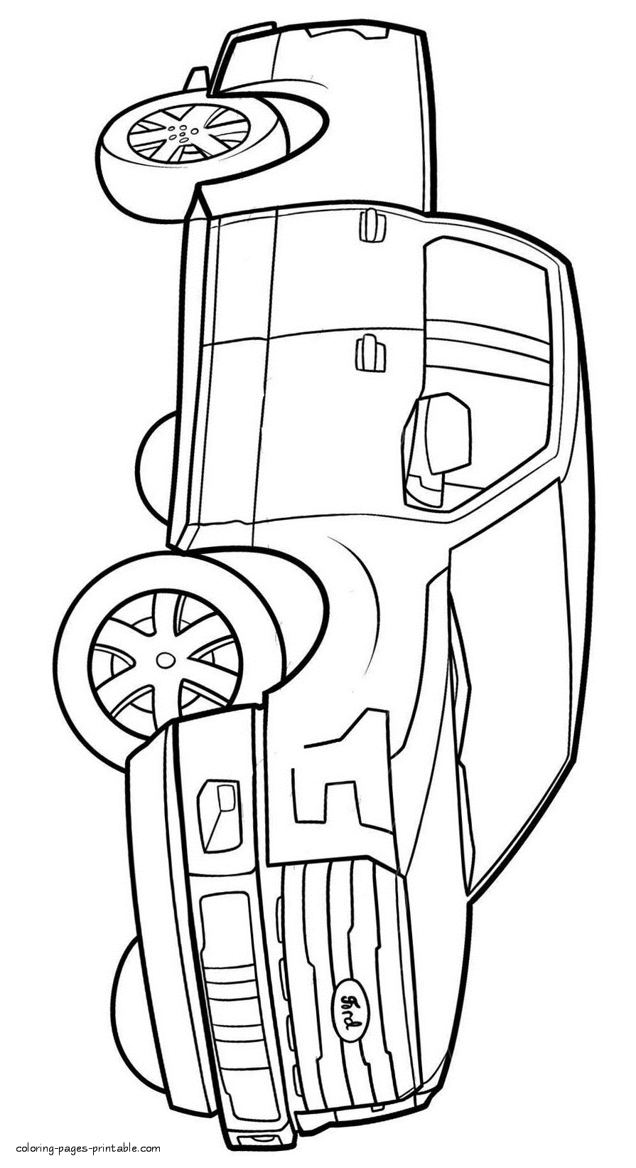 Print free this pickup truck coloring page for your kid