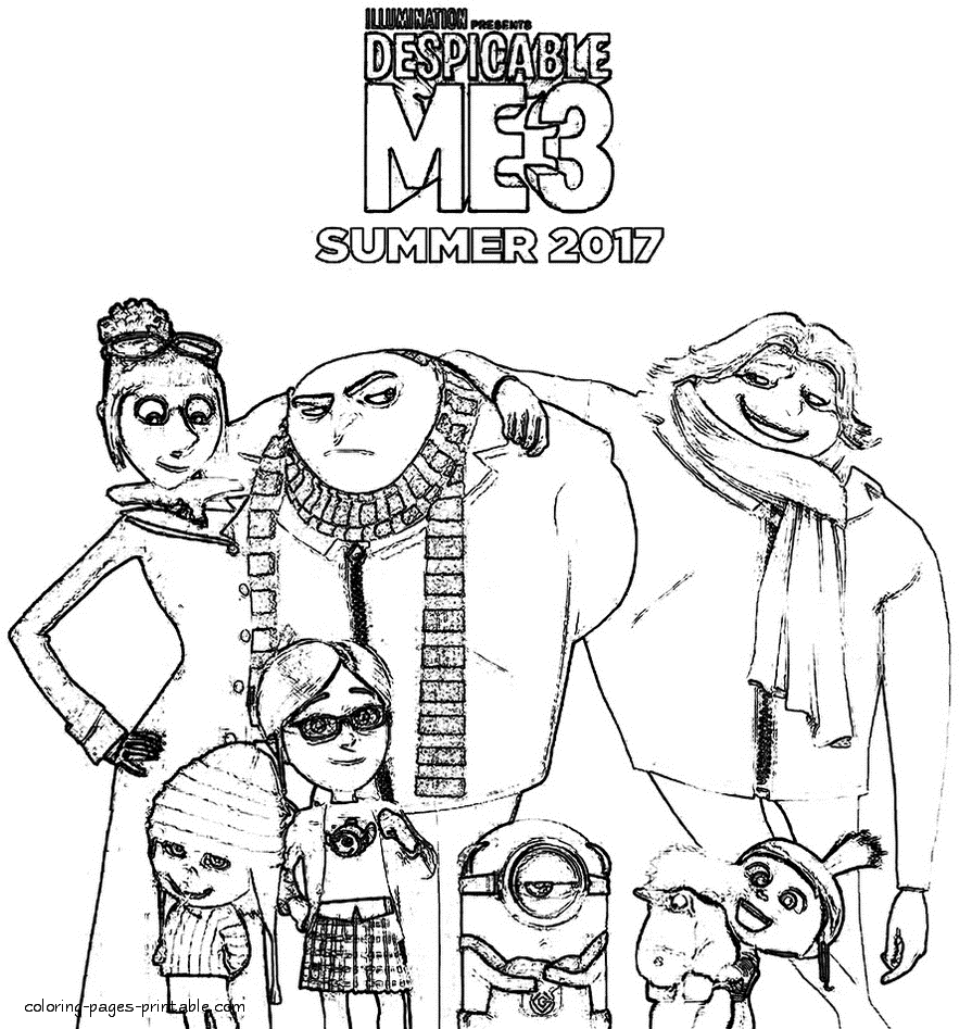 Despicable Me Characters Coloring Pages