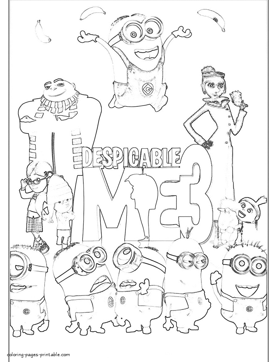 Coloring pages Despicable me 3 animated film
