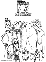 Despicable me 3 animation coloring pages to print