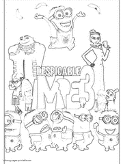 Coloring pages Despicable me 3 animated film