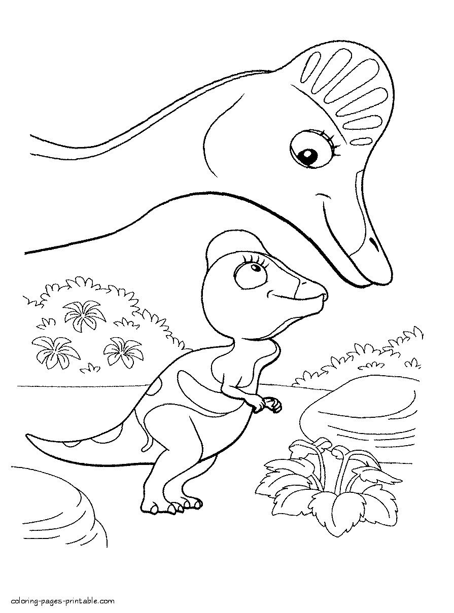 Динозаврик милый раскраска