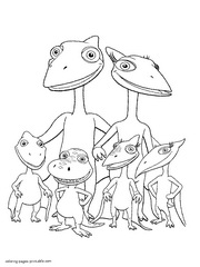 Dinosaur family coloring picture to print