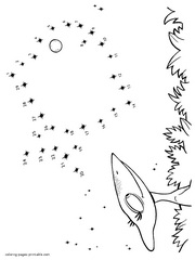 Connect the dots. Dinosaur Train coloring pages