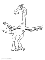 Dinosaur with a wings. Coloring page