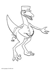 Dinosaur train conductor coloring page