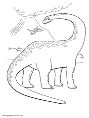 The big dinosaur and the volcano coloring sheet for a child