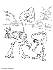 Coloring page. Two dinosaurs
