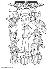 Coloring pages Paw Patrol Christmas