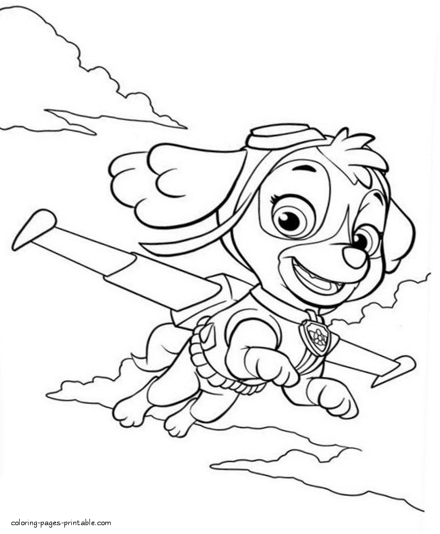 Paw Patrol Coloring Pages Free Skye Sky Coloring Pages Printable Com