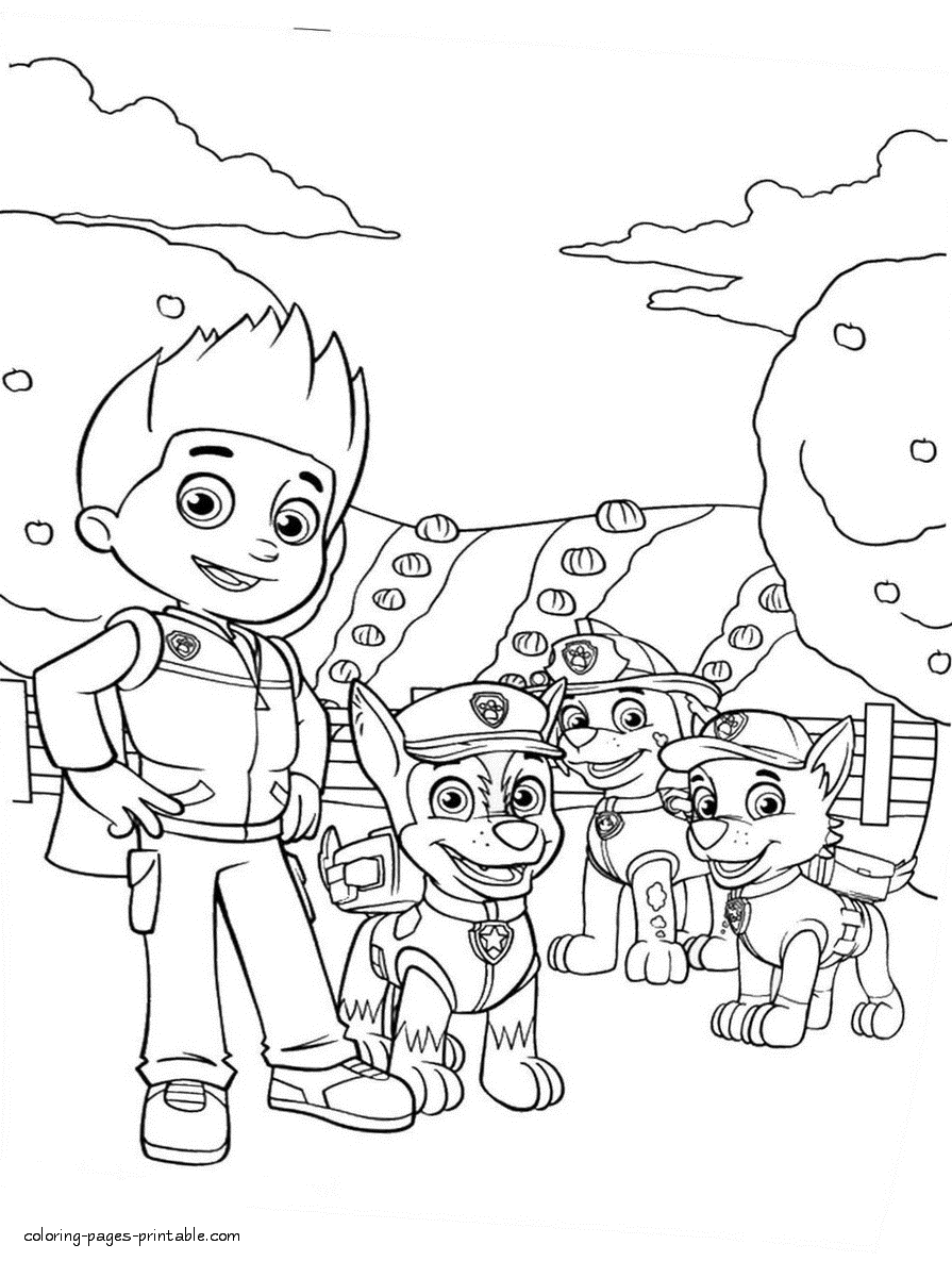 Free Paw Patrol coloring pages to print. Cartoon characters || COLORING