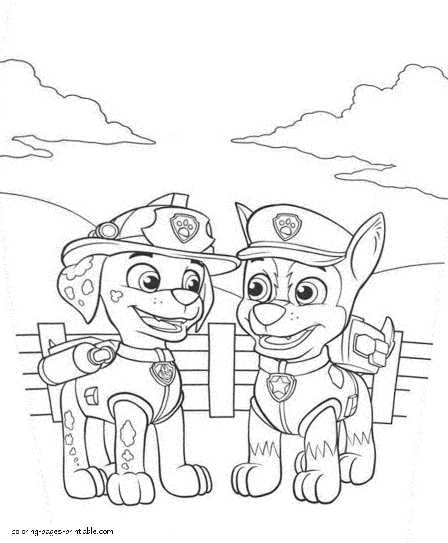 Coloring pages of Paw Marshall & Chase || COLORING-PAGES -PRINTABLE.COM