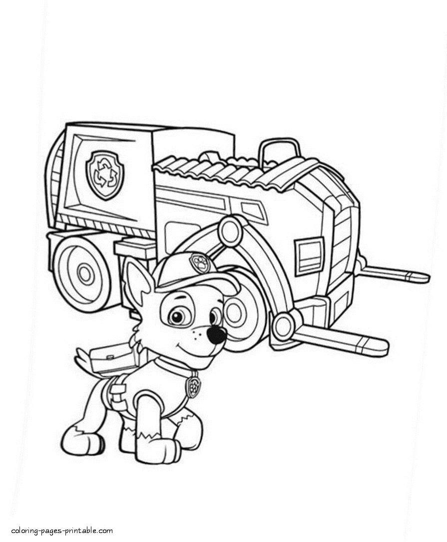Paw Patrol free printable coloring pages. Rocky ...