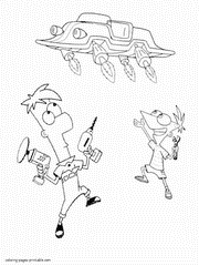 Cartoon coloring pages - Phineas and Ferb for free